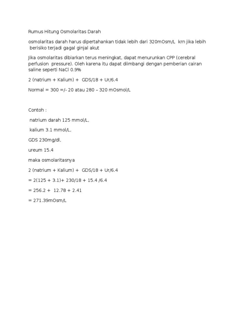 Rumus Hitung Osmolaritas | PDF