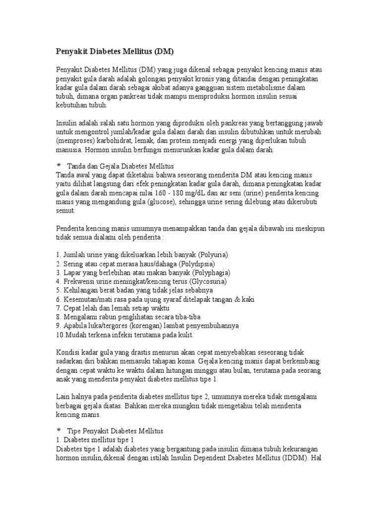 Penyakit Diabetes Mellitus | PDF