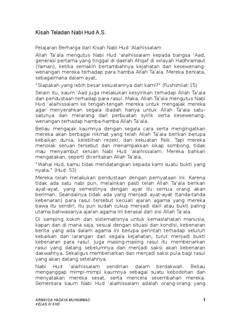 Kisah Teladan Nabi Hud A | PDF
