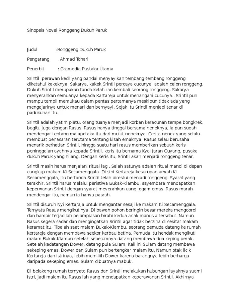 Sinopsis Novel Ronggeng Dukuh Paruk | PDF