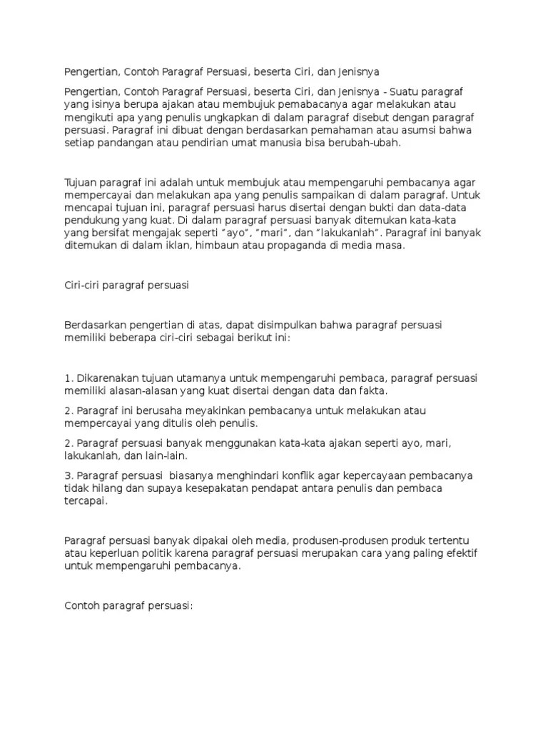 Contoh Karangan Persuasi Tentang Pendidikan - Contoh Resource