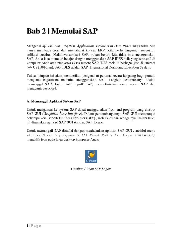 Pemula Bab2 Memulai Sap | PDF