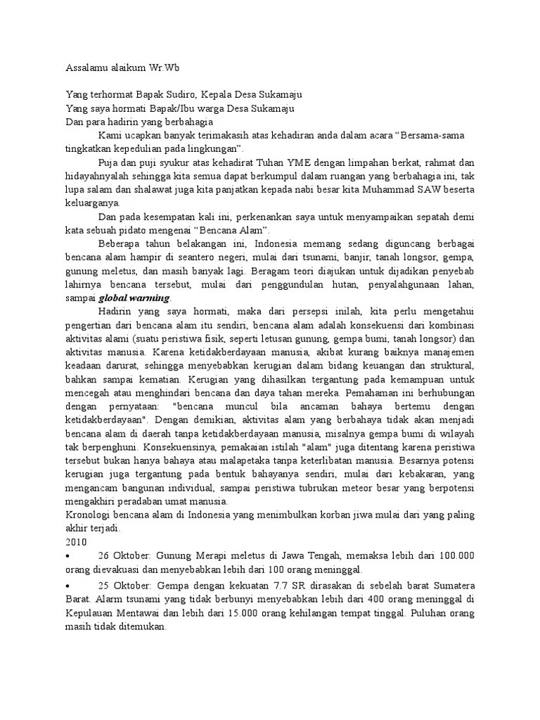 Pidato Bencana Alam | PDF