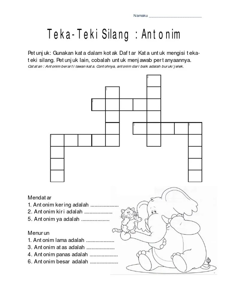 Teka-Teki Silang Antonim | PDF