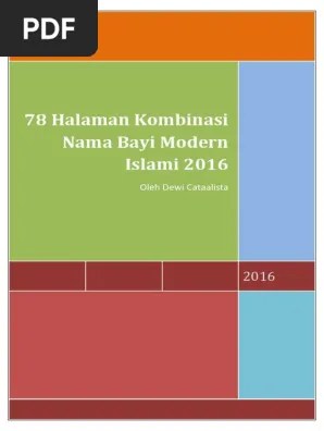 Buku Ebook 78 Halaman Kombinasi Nama Bayi Modern Islami 2016 | PDF