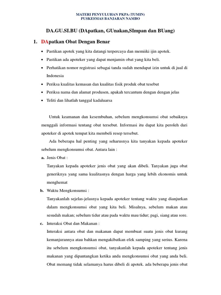 Materi Penyuluhan Puskesmas Banjaran Nambo (Tumin) Periode Januari 2015 |  PDF