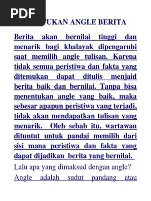 Menentukan Angle Berita | PDF