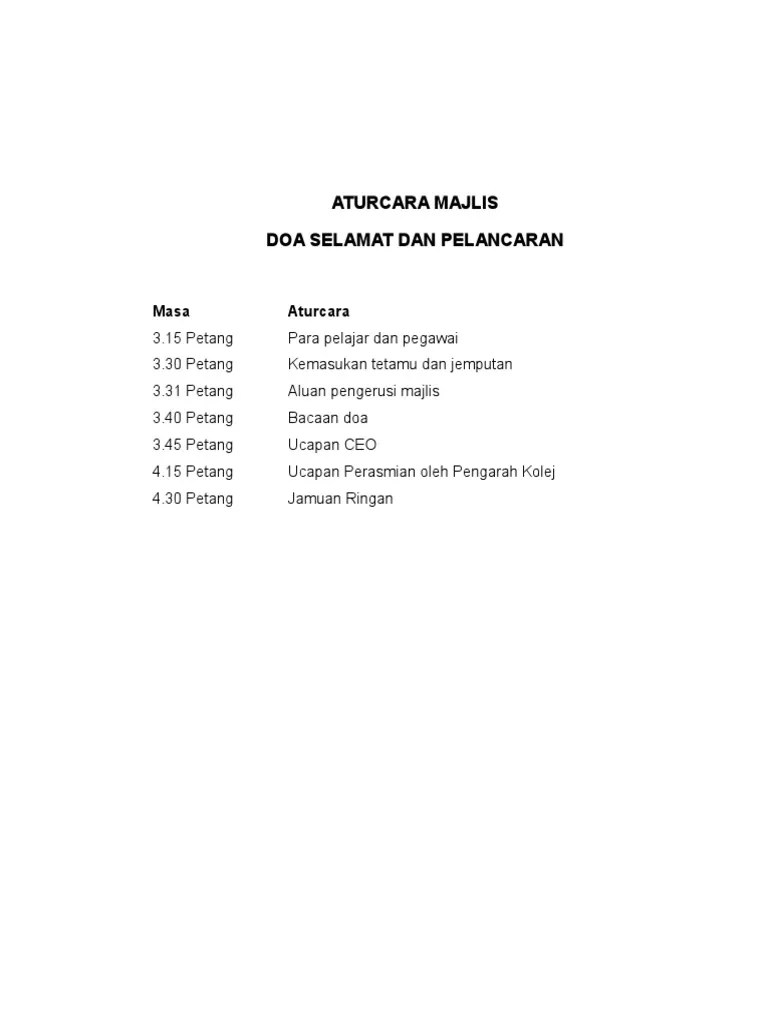 Aturcara Doa Selamat | PDF