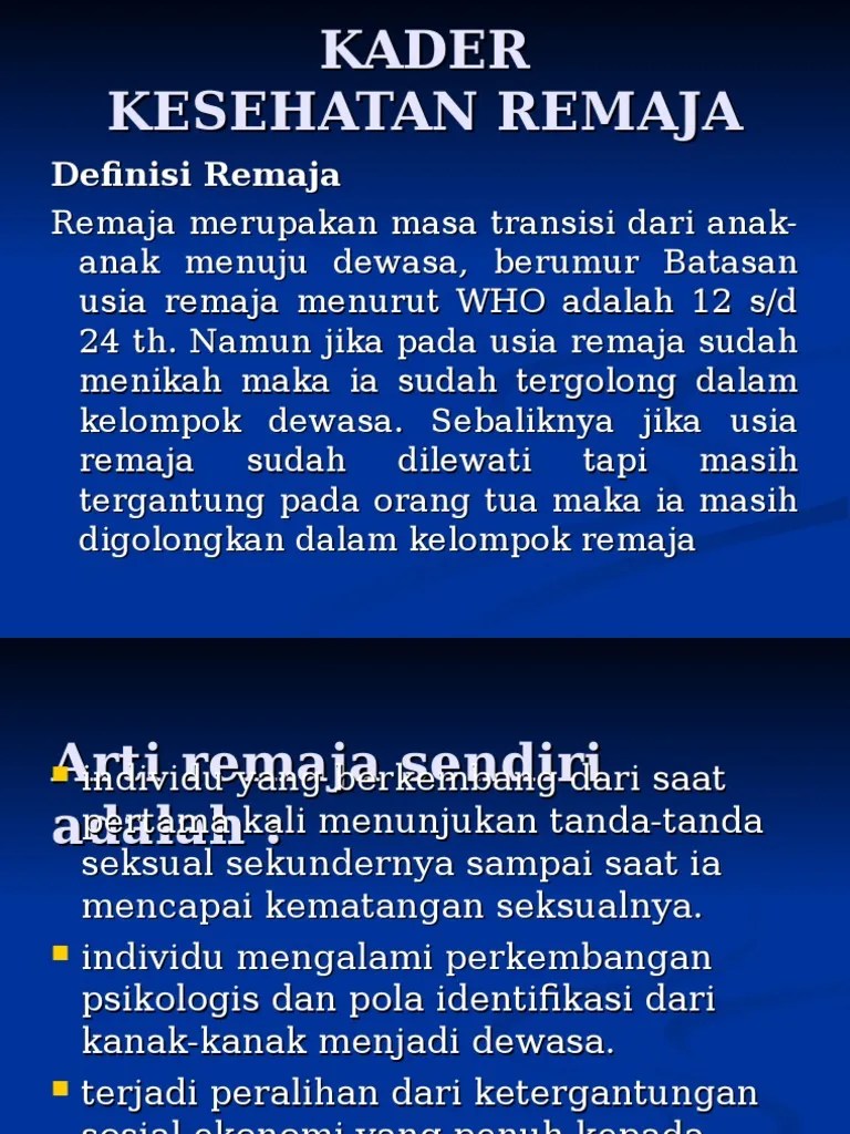 Kader Kesehatan Remaja | PDF