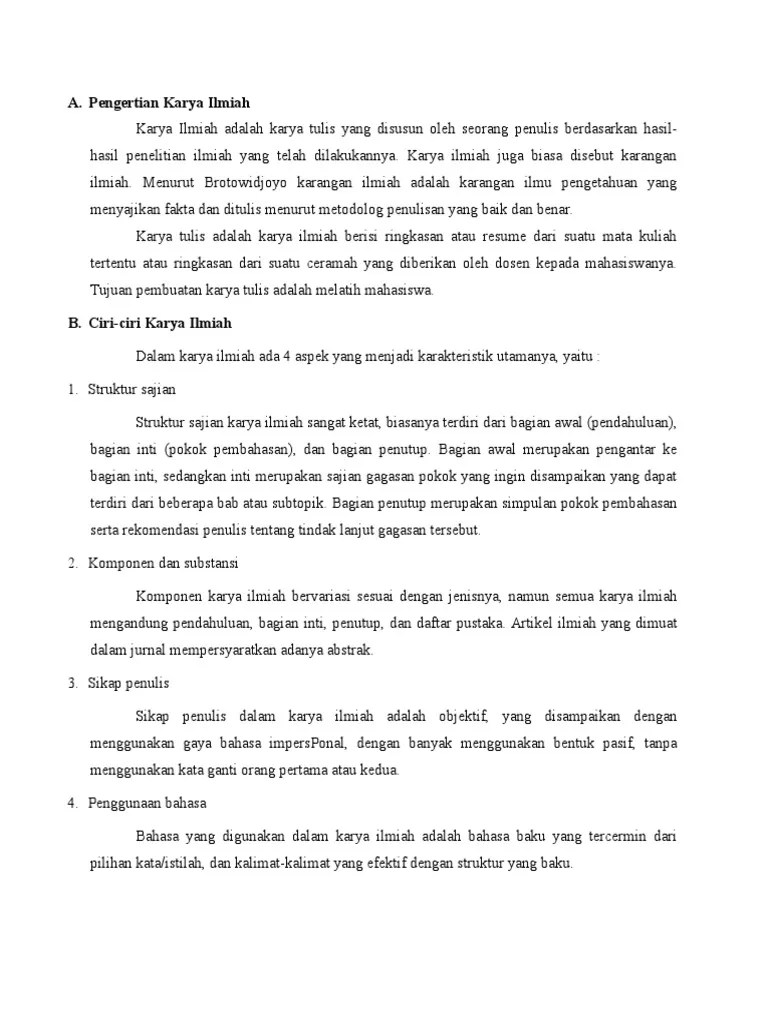 Struktur Sajian Suatu Karya Tulis Ilmiah Pada Umumnya Terdiri Dari