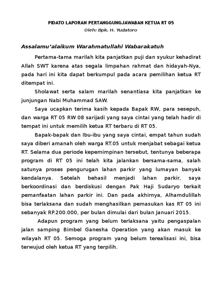 Contoh Pidato Pertanggungjawaban – Penggambar