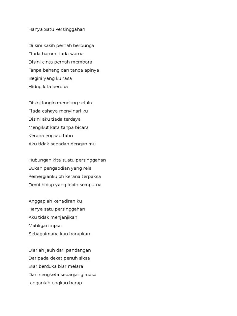 Hanya Satu Persinggahan | PDF