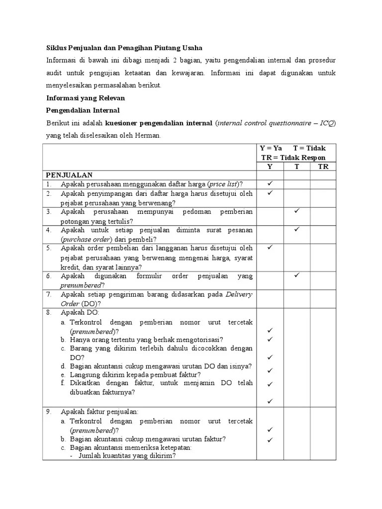 Siklus Penjualan Dan Penagihan Piutang Usaha | PDF