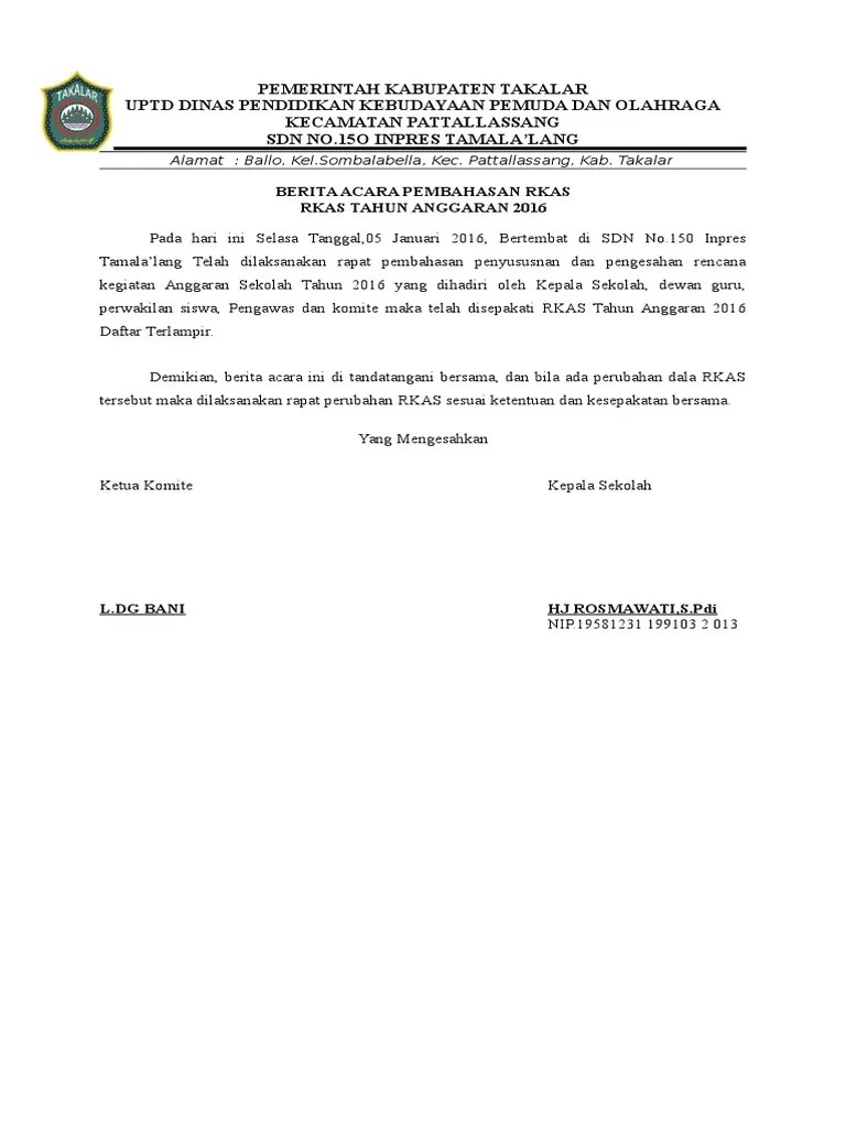 Berita Acara Rapat | PDF