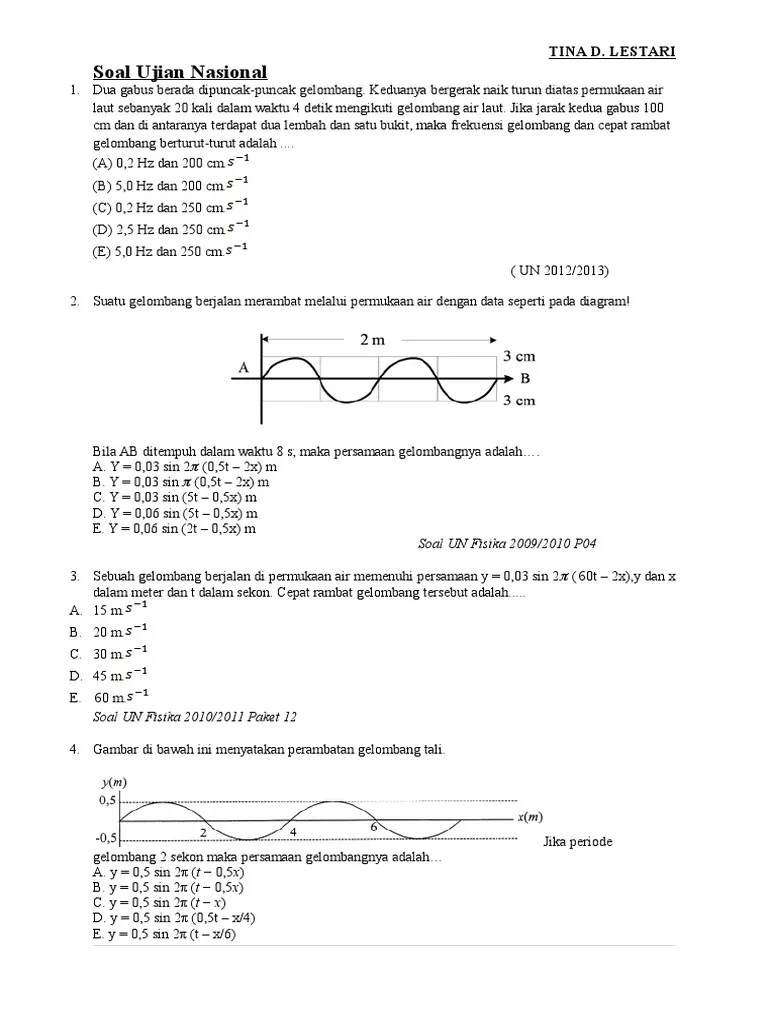 Kumpulan Soal Gelombang Mekanik | PDF