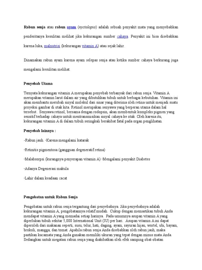 Rabun Senja Atau Rabun Ayam | PDF