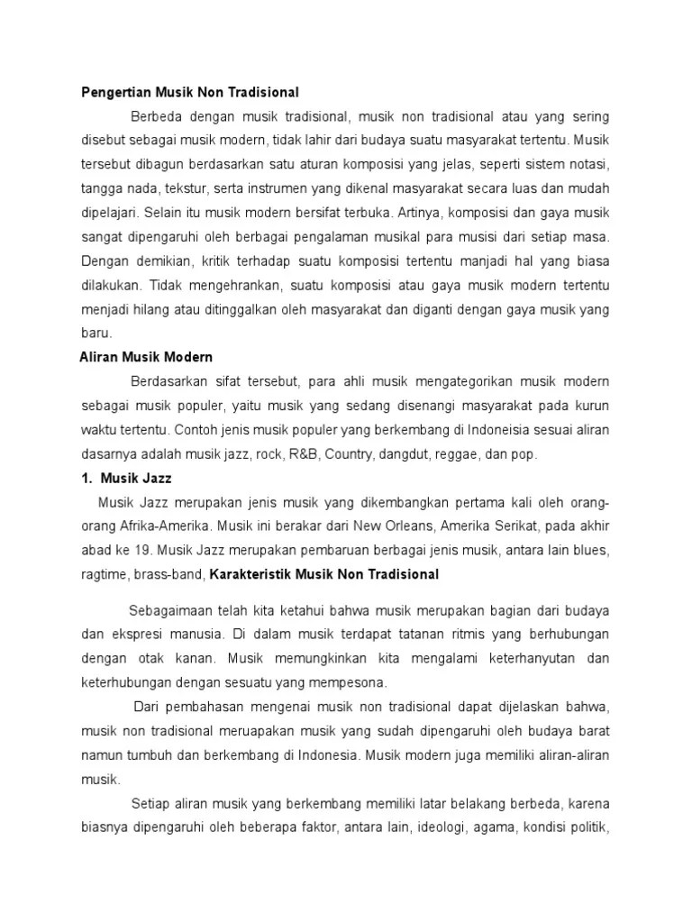 Pengertian Musik Non Tradisional | PDF