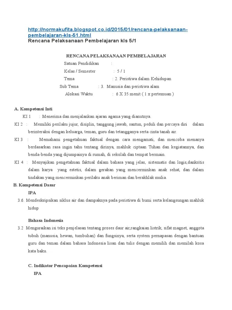 Rencana Pelaksanaan Pembelajaran Siklus Air | PDF