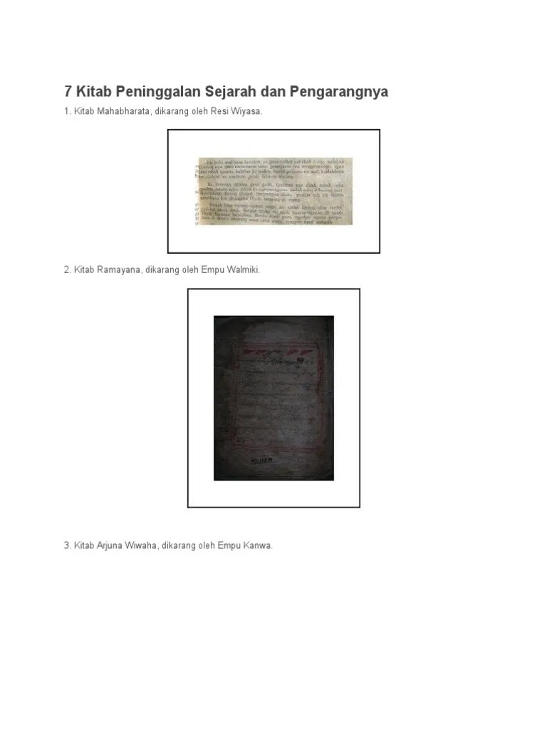 7 Kitab Peninggalan Sejarah Dan Pengarangnya | PDF