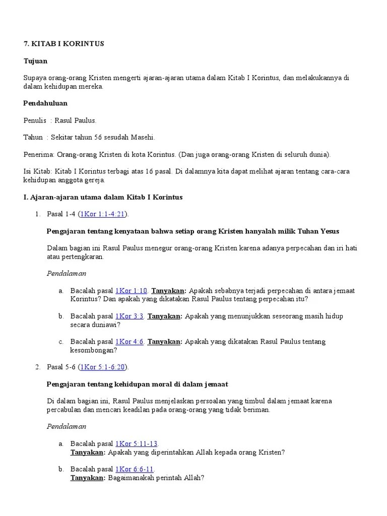 Kitab I Korintus | PDF