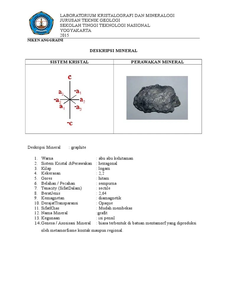 Deskripsi Mineral Grafit | PDF