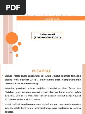 Bab 7 Presesi, Wobble, Rotasi - Rahmawati | PDF