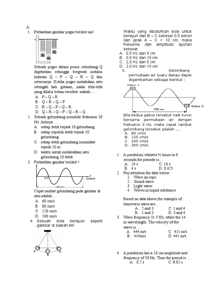 Soal Latihan Bab. Gelombang &amp; Bunyi