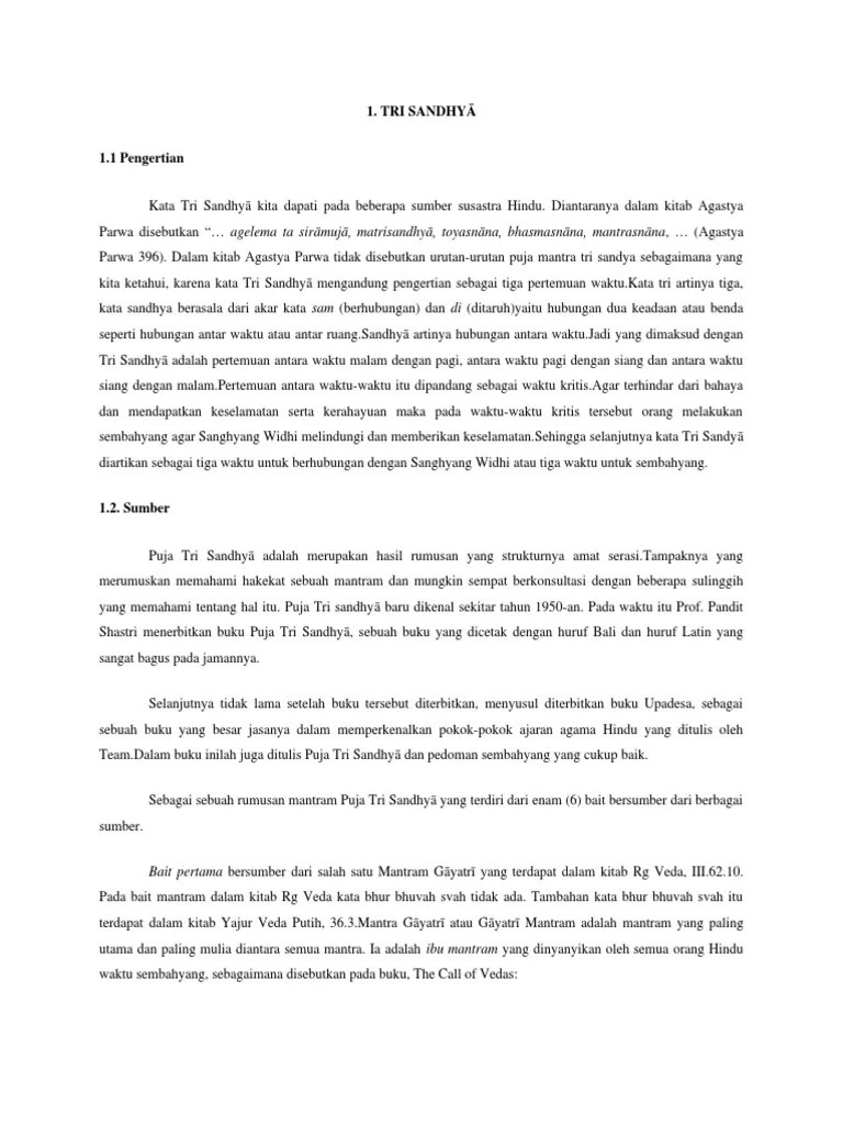 Konsep Sembahyang - Tri Sandya | PDF