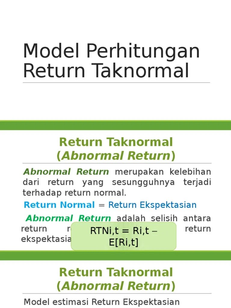 Model Perhitungan Return Taknormal | PDF