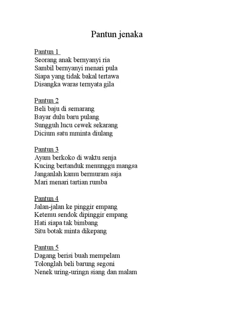 Pantun Jenaka Lucu - Kata Kata Cinta
