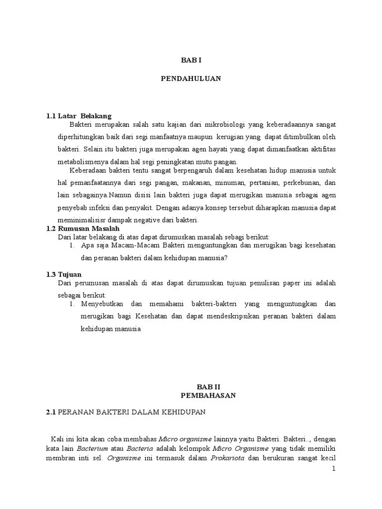 Makalah Bakteri Menguntungkan Dan Merugikan | PDF