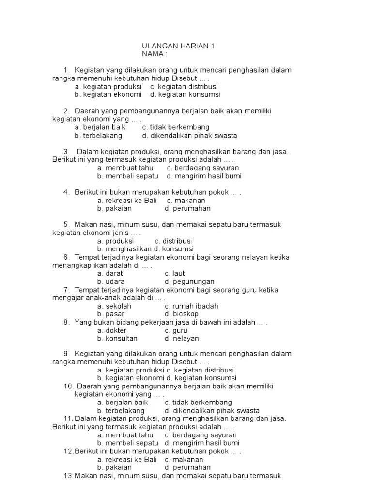 Kegiatan Menghasilkan Barang Dan Jasa Disebut