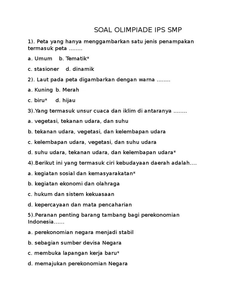Soal Olimpiade Sejarah