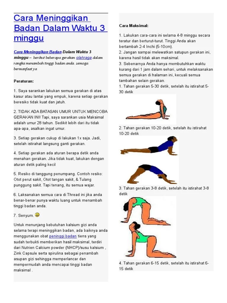 Cara Meninggikan Badan Usia 15 Tahun Keatas