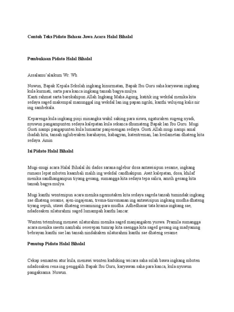 Contoh Penutup Pidato Bahasa Jawa – Goreng