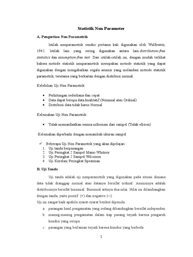 Contoh Soal Statistika Non Parametrik | PDF