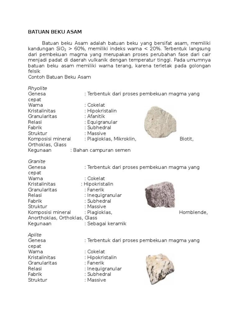 Batuan Beku Asam | PDF