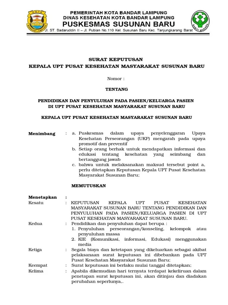 SK Pendidikan - Penyuluhan Pada Pasien | PDF