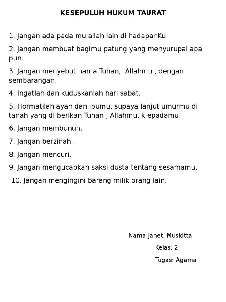 10 Hukum Taurat | PDF