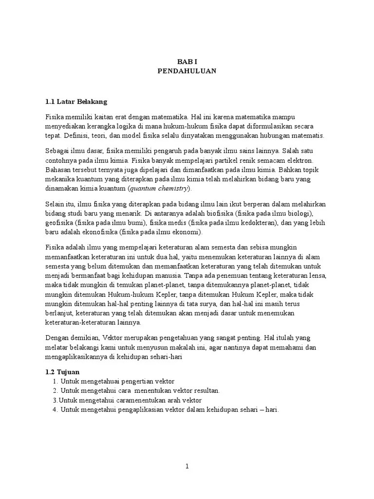 Makalah Vektor Fisika - Contoh Makalah