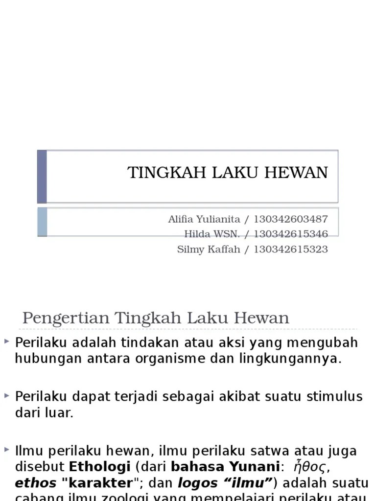 Tingkah Laku Hewan | PDF