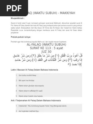 AL FALAQ Dan Terjemah | PDF