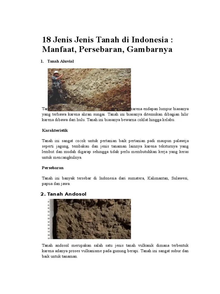 18 Jenis Jenis Tanah Di Indonesia | PDF