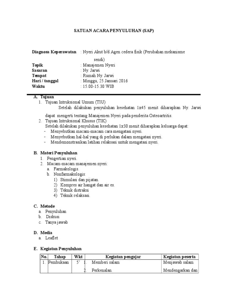 SAP Manajemen Nyeri | PDF