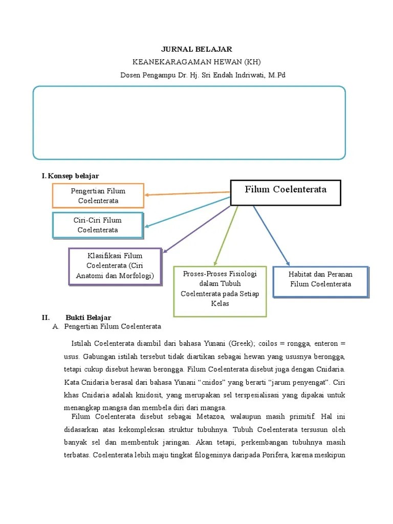 JURNAL BELAJAR Coelenterata - Naning | PDF
