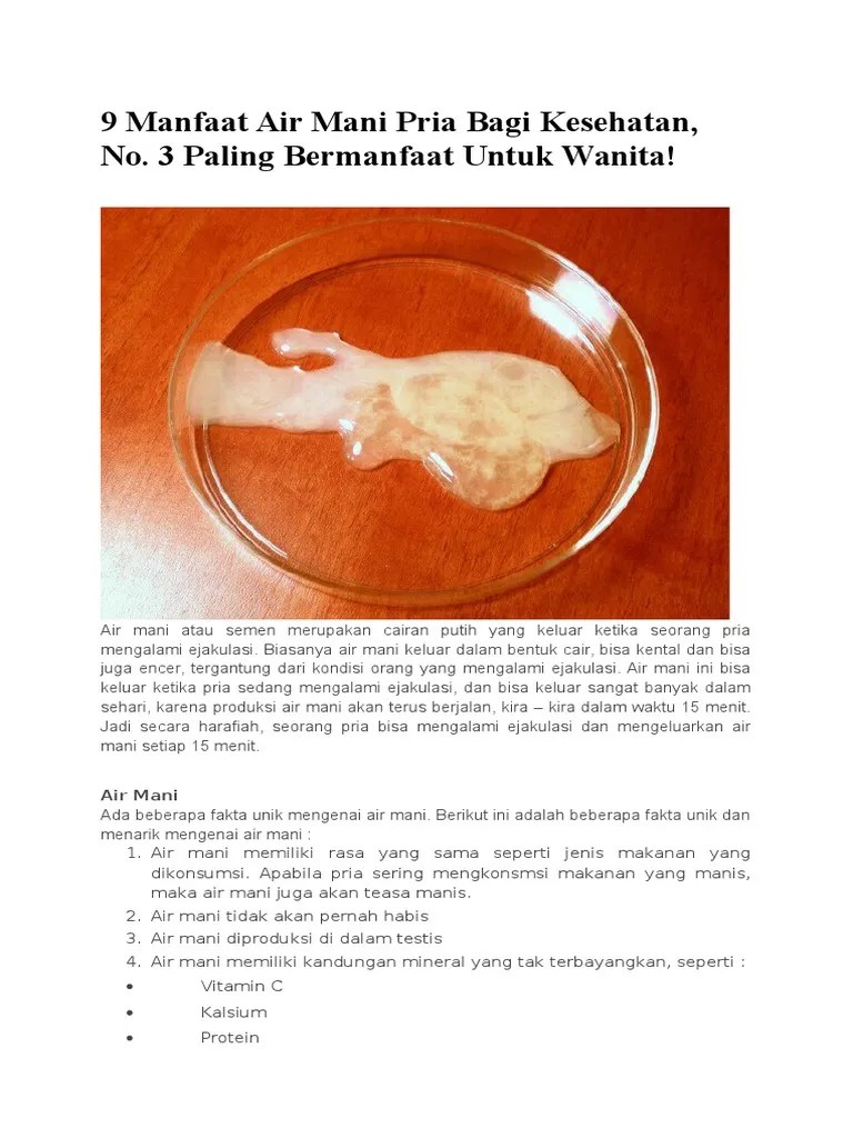 9 Manfaat Air Mani Pria Bagi Kesehatan | PDF