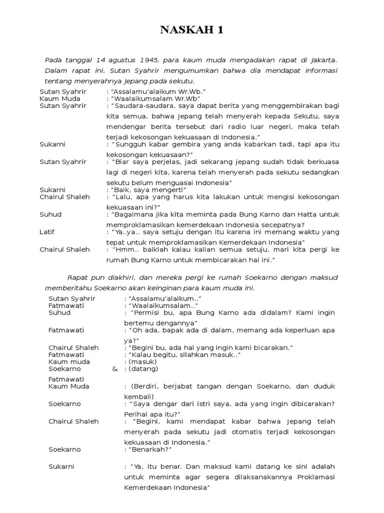 Contoh Naskah Drama Proklamasi - Surasm