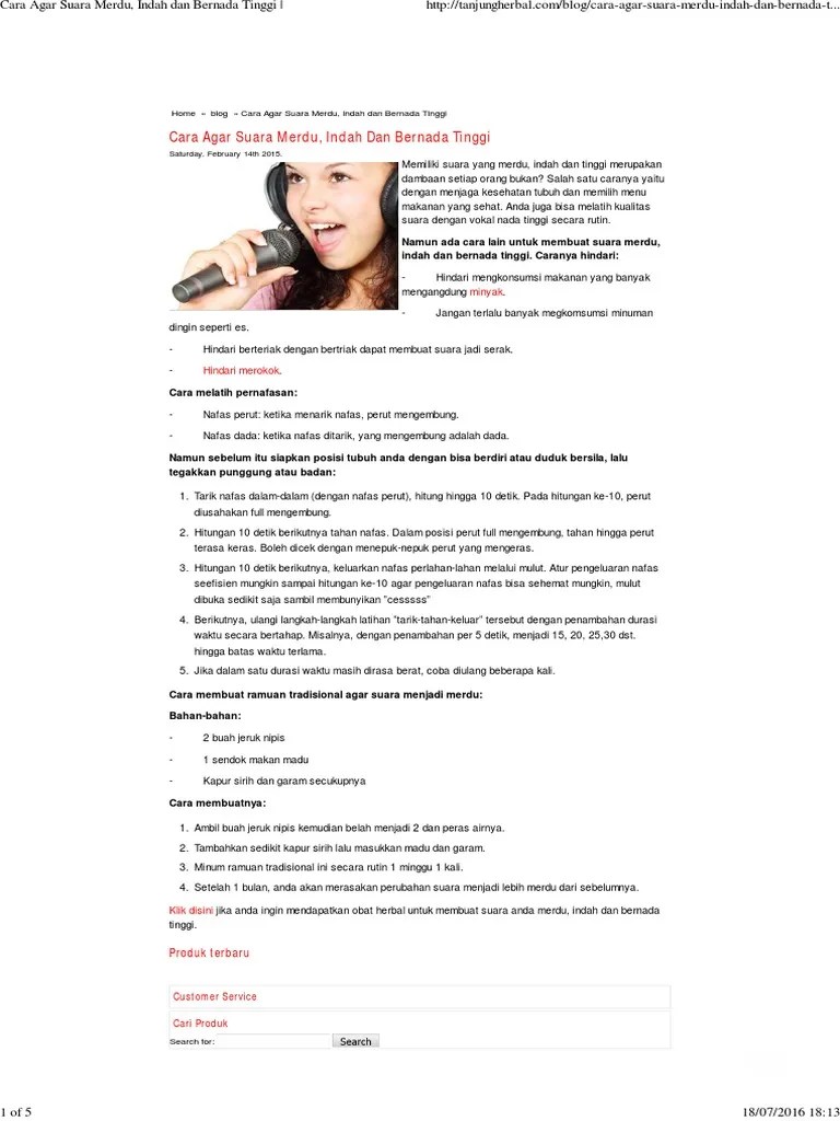 Cara Agar Suara Merdu, Indah Dan Bernada Tinggi | PDF