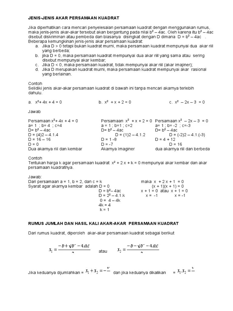 Persamaan Kuadrat2 | PDF