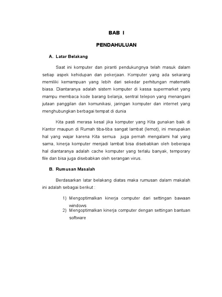 Makalah Mengoptimalkan Komputer | PDF